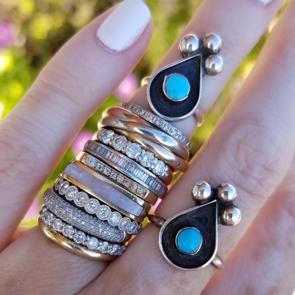 Jewelry - Estate Old Pawn Knuckle Layer Turquoise Ring Jewelry - Estate Old Pawn Knuckle Layer Turquoise Ring